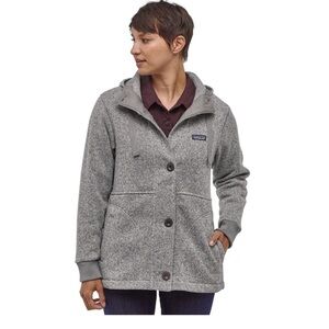 Patagonoa Better Sweater button gray marled hooded jacket coat